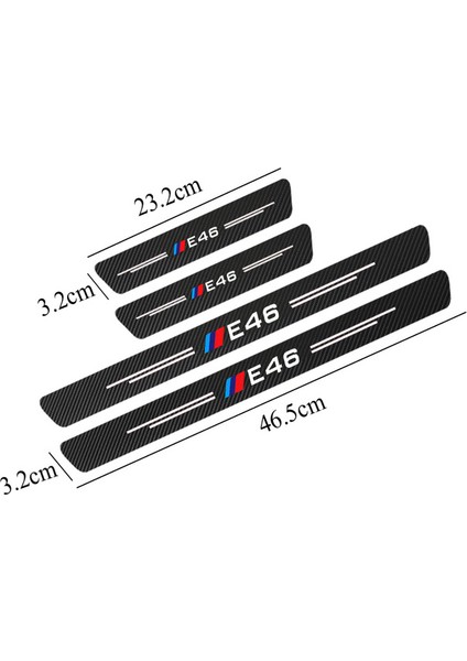 E46 Bmw E36 E39 E46 E60 E90 F30 F10 G20 G30 E30 M Power Performans Aksesuarları Için 4 Adet Su Geçirmez Karbon Fiber Sticker Koruyucu (Yurt Dışından)