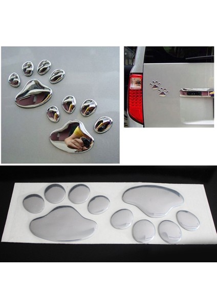 2 Adet Siyah 2 Adet Araba Aksesuarları Araba Sticker Cool Tasarım Pati 3D Hayvan Köpek Kedi Izi Etiket Araba Pvc Sticker Araba Sticker (Yurt Dışından)