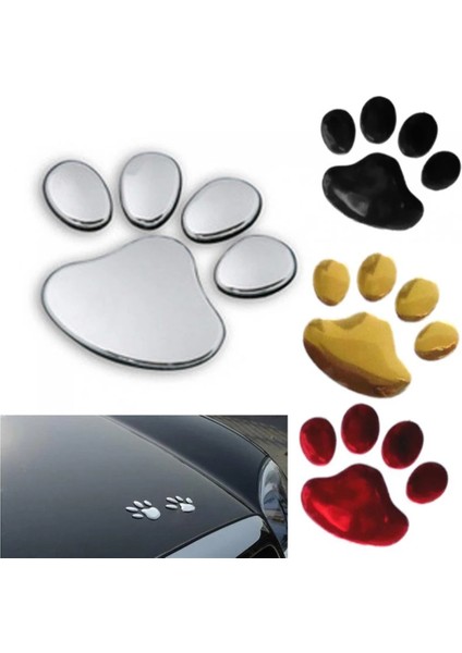 2 Adet Siyah 2 Adet Araba Aksesuarları Araba Sticker Cool Tasarım Pati 3D Hayvan Köpek Kedi Izi Etiket Araba Pvc Sticker Araba Sticker (Yurt Dışından)