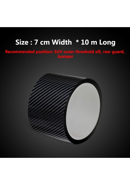 70MM x 10M Karbon Fiber Araba Sticker Koruyucu Şerit Oto Gövde Nano Velcro Araba Kapı Anti Çizik Çarpışma Sürtünme Kendin Yap Koruma Filmi Yapıştırma (Yurt Dışından)