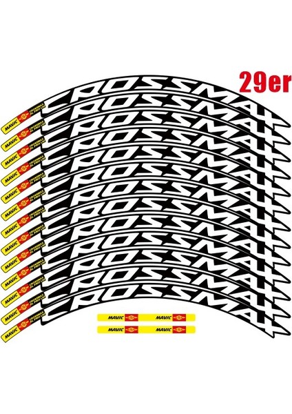 29ER Beyaz Mavıc Crossmax Sl Pro Mtb Tekerlek Sticker Seti - Iki Tekerlek Için Bisiklet Jant Etiketleri (Yurt Dışından)