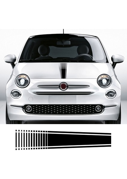 Mat Altın Fiat 500 Abarth Araba Kaput Stickerları Otomatik Dıy Şeritler Süsleme Tuning Aksesuarları Vinil Film Etiketler (Yurt Dışından) fırsatları