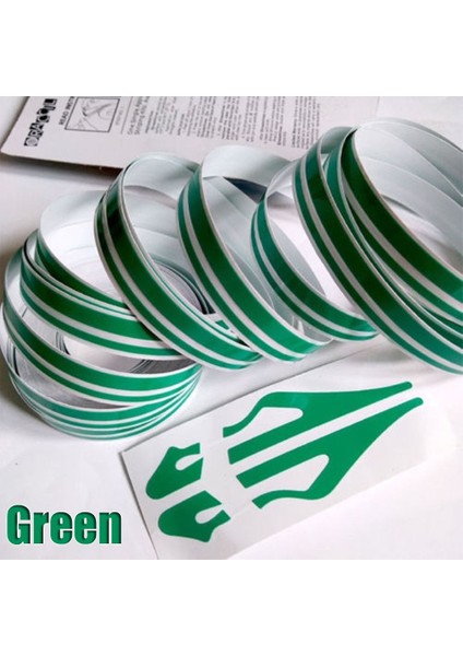 Yeşil 1 Rulo Çok Renkli Şerit Çizgili Çift Çizgili Bant Araba Gövde Dekalı Vinil Sticker Araba Dekorasyonu Stil Aracı (Yurt Dışından)