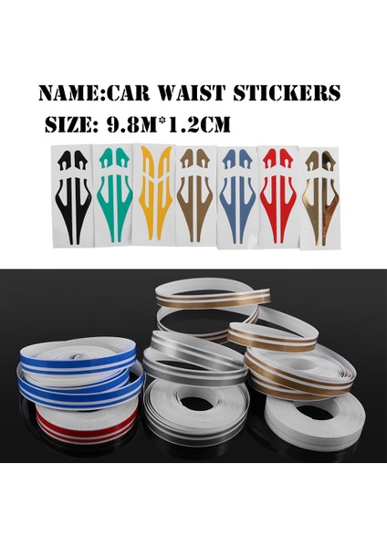 Yeşil 1 Rulo Çok Renkli Şerit Çizgili Çift Çizgili Bant Araba Gövde Dekalı Vinil Sticker Araba Dekorasyonu Stil Aracı (Yurt Dışından) fiyatları