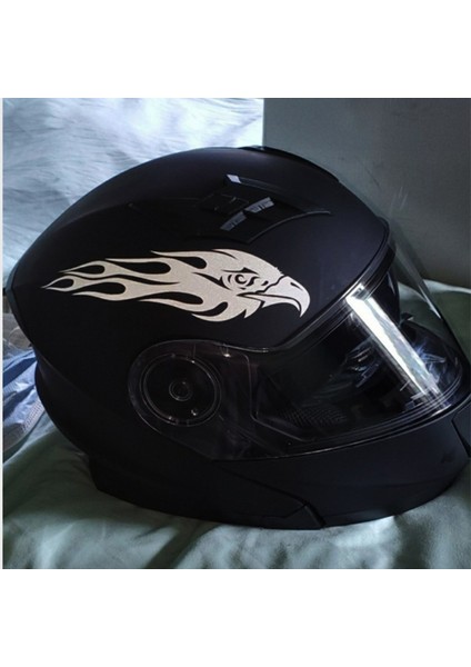 Siyah A0NE Özel Araba Stickerları Kendin Yap Seti Kartal Alev Desen Yansıtıcı Scooter Bisiklet Cool Sticker Logo Yansıtıcı Stil Amac: (Yurt Dışından) modelleri