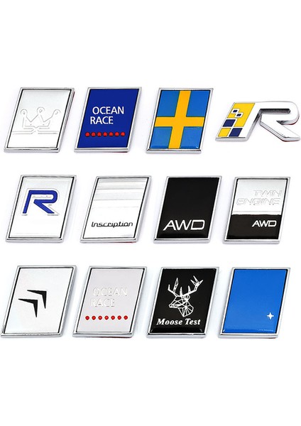 Geyik Testi Için Volvo Ocean V40 V60 V90 XC60 XC90 x Için 3D Metal R Tasarım Awd Moose Test Logo Rozet Etiketler Araba Sticker (Yurt Dışından) fiyatları