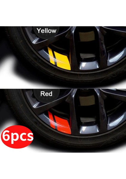 Mavi 6x Yansıtıcı Araç Jant Sticker Vinil Uyarı Etiketi Çizgili Yarış Tekerlek Boyutu Araba Sticker Araba Aksesuarları Sticker (Yurt Dışından) fiyatları
