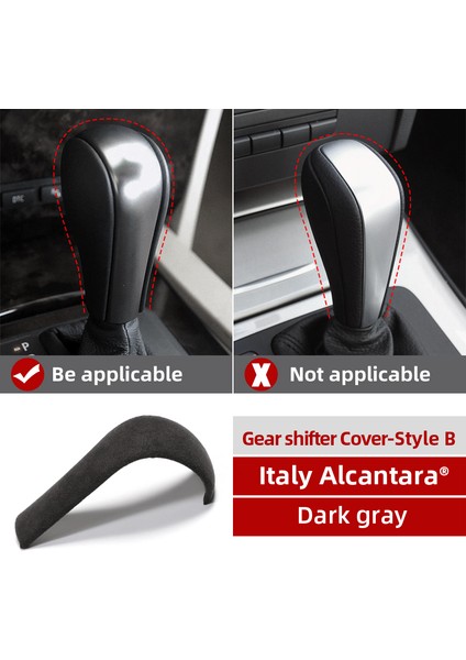 Stil B Gri Bmw E90 E92 E93 E60 E61 F Serisi X1 X5 Için Alcantara Süet Sarım Vites Topuzu Abs Trim Kapak Araba Sticker Dekorasyonu (Yurt Dışından)