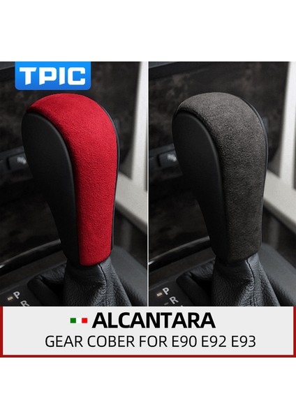 Stil B Gri Bmw E90 E92 E93 E60 E61 F Serisi X1 X5 Için Alcantara Süet Sarım Vites Topuzu Abs Trim Kapak Araba Sticker Dekorasyonu (Yurt Dışından)