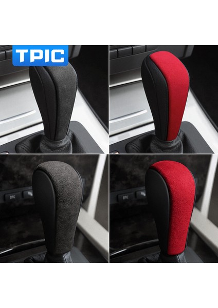 Stil B Gri Bmw E90 E92 E93 E60 E61 F Serisi X1 X5 Için Alcantara Süet Sarım Vites Topuzu Abs Trim Kapak Araba Sticker Dekorasyonu (Yurt Dışından)