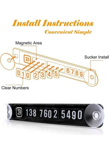 Araba Sticker Araba Geçici Park Kartı Manyetik Telefon Numarası Kartı Plaka Emici Golf Skoda Ford Focus Audi Araba Aksesuarları - Türkçe (Yurt Dışından) fırsatları