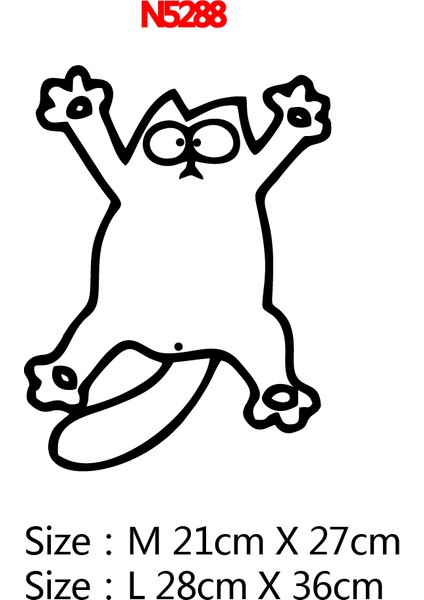 1-Siyah Stil M Beden Güzel Kedi Araba Sticker Komik Araba Sticker Yakıt Kapağı Ef Pencere Araba Gövde Sticker Motosiklet Süslemeleri (Yurt Dışından)