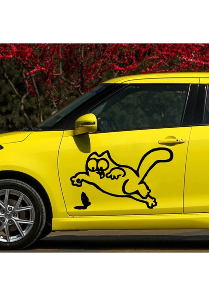 1-Siyah Stil M Beden Güzel Kedi Araba Sticker Komik Araba Sticker Yakıt Kapağı Ef Pencere Araba Gövde Sticker Motosiklet Süslemeleri (Yurt Dışından) modelleri