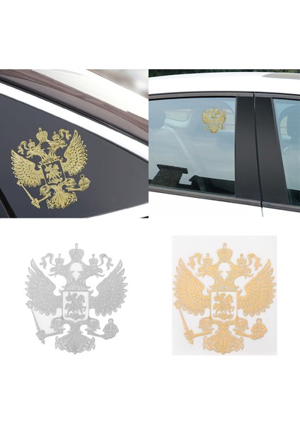 Altın-6.0x5.4cm Rusya Yeni Armaları Nikel Metal Araba Sticker Çıkartmalar Rusya Federasyonu Kartal Amblemi Araba Stil Laptop Sticker (Yurt Dışından) fiyatları