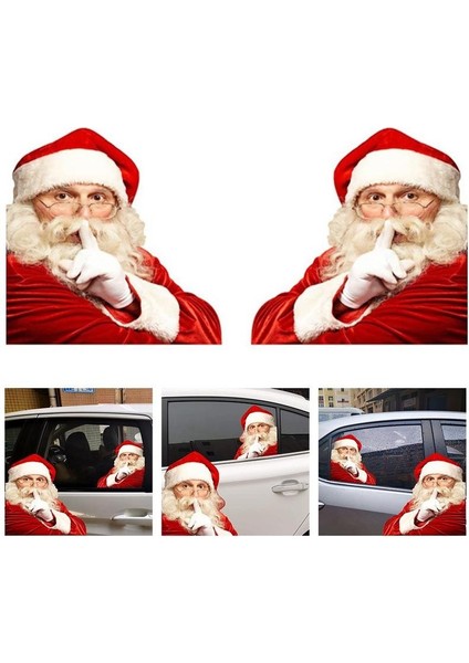 A Noel Baba Araba Cam Stickerları Sağ Sol Taraflı Otomobil Pencere Yapışkanı Vinil Sticker Dekorasyon 1 Adet (Yurt Dışından) fırsatları
