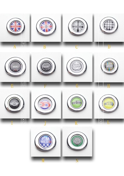 Gri Jack Birliği Mını Cooper S Countryman R60 R56 R61 R55 R57 R58 R59 Için Metal Araba Motor Başlatma Durdurma Düğmesi Kapağı Anahtarsız Çalıştırma Stickerları (Yurt Dışından) modelleri