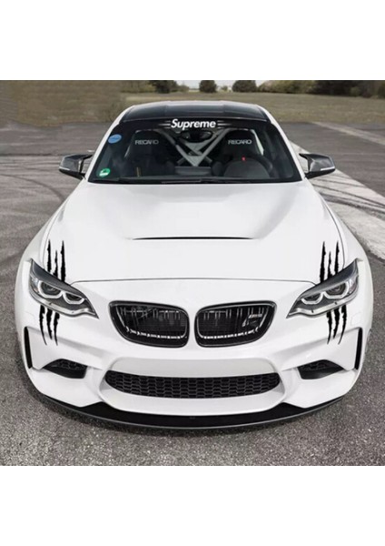 Beyaz Bmw Serisi X1 X3 X4 X5 X6 E60 E90 F15 F30 F35 Için Kişiselleştirilmiş Hayalet Pençesi Araba Far Kaş Stickerı (Yurt Dışından)