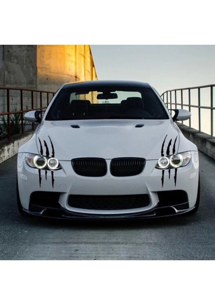 Beyaz Bmw Serisi X1 X3 X4 X5 X6 E60 E90 F15 F30 F35 Için Kişiselleştirilmiş Hayalet Pençesi Araba Far Kaş Stickerı (Yurt Dışından)