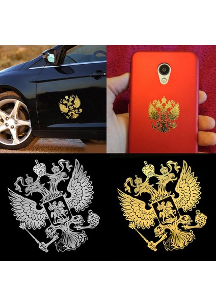 Gümüş S 3D Araba Sticker Altın Rusya Armaları Nikel Metal Araba Stickerlar Çıkartmalar Rus Araba Stickerları Araba Çıkartmaları (Yurt Dışından) fiyatları
