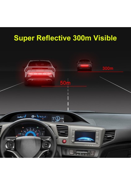 Sarı 2 Araba Yansıtıcı Reflektör Sticker 91*4 Araba Gövde Bagaj Dış Aksesuarlar Yansıtıcı Bant Reflex Dış Uyarı (Yurt Dışından)