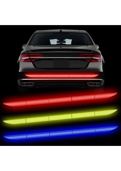 Yansıtıcı Sarı Araba Bagaj Yansıtıcı Sticker Uyarı Güvenlik Bantı Araç Gövde Yansıtıcı Etiketler Gece Uyarı Markası Oto Süsleme (Yurt Dışından)