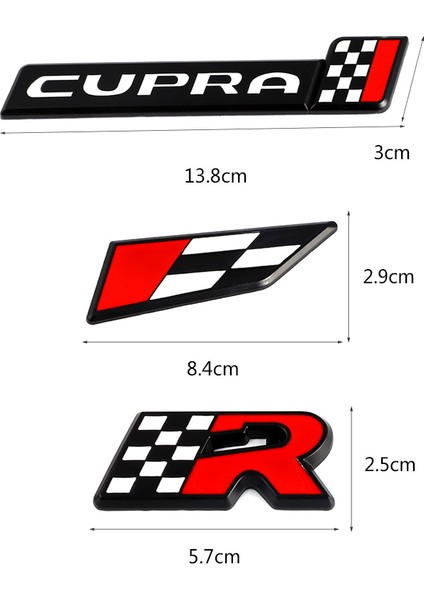 R R Çıkartması Seat Alhambra Altea Arona Arosa Ateca Cordoba R Cupra Exeo Ibiza Leon Mii Tarraco Toledo Fiat Için Araba Sticker Izgara Rozeti Amblemi (Yurt Dışından)