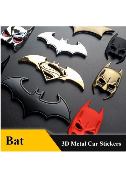Sarı 3D Araba Stickerı Metal Yarasa Araba Logosu Araba Stil Metal Yarasa Rozeti Amblem Kuyruk Etiketi Motosiklet Araba Aksesuarları Otomobil (Yurt Dışından)