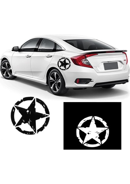 Siyah 1 Adet Beş Köşeli Yıldız Araba Stickerı Araç Stil Decal Kişilik Araba Aksesuarları Su Geçirmez Ordu Yıldızı Araba Decal Stil Amac: (Yurt Dışından) indirimleri