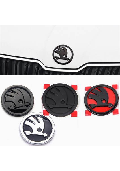 Ön 90MM Skoda Fabia 1 2 Octavia A7 Rs Superb Rapid Yeti Karoq Vision Araba Ön Arka Boot Bagaj Sticker Abs Amblemi (Yurt Dışından)