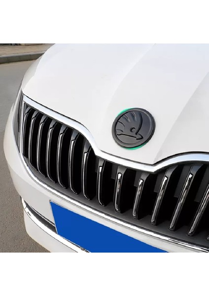 Ön 90MM Skoda Fabia 1 2 Octavia A7 Rs Superb Rapid Yeti Karoq Vision Araba Ön Arka Boot Bagaj Sticker Abs Amblemi (Yurt Dışından)