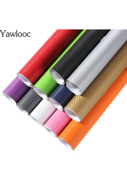 Turuncu 30CCM 3D Karbon Fiber Vinil Araba Kaplama Rulo Filmi Araba Sticker ve Çıkartmaları Motosiklet Araba Stil Aksesuarları Otomobiller (Yurt Dışından)