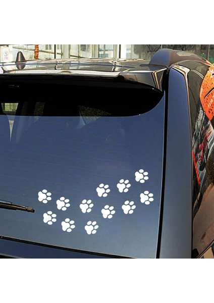 2 Adet Araba Sticker Hayvan Kedi Pati Izi Vinil Komik Araba Sticker Motosiklet Aksesuarları Araba Stil 13*6.6cm (Yurt Dışından) fırsatları
