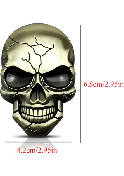 C01946 - Gri 3D Metal Şeytan Kafası Araba Rozeti Sticker Krom Oto Rozet Sticker Tampon Sticker Araç Suv Kamyon Motosiklet Araba Sticker (Yurt Dışından)