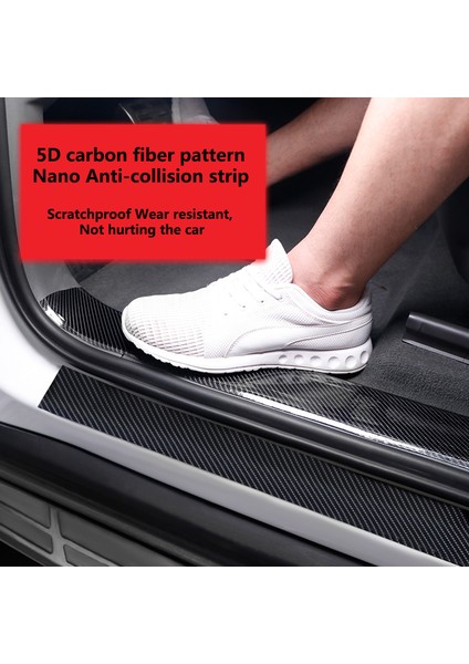70MM x 5m Karbon Fiber Araba Sticker Koruyucu Şerit Oto Gövde Nano Velcro Araba Kapı Anti Çizik Çarpışma Sürtünme Kendin Yap Koruma Filmi Yapıştırma (Yurt Dışından) indirimleri