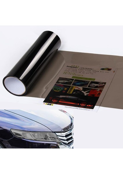Açık Siyah 30*100 cm Mat Siyah Araba Işık Stickerları Araç Işık Far Stop Lambası Tint Vinil Film Sticker Sis Lambası Arka Lamba Duman Film (Yurt Dışından)