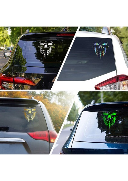 Yansıtıcı Mavi Araba Üzerine Yapıştırılabilir 3D Kafatası Araba Sticker Vinil Komik Sticker ve Etiketler Auto Motosiklet Araba Stil Dekorasyonu (Yurt Dışından)