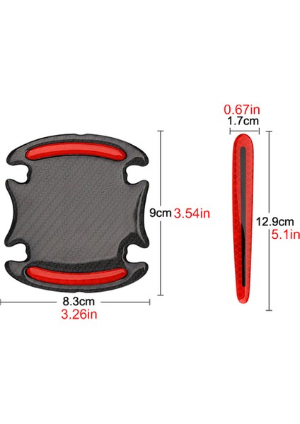 Stil - 2 - Yeşil Evrensel Karbon Fiber Araba Kapı Kolu Boya Çizik Koruyucu Sticker Kapağı Muhafız Koruyucu Film Araba Güvenlik Yansıtıcı Şeritler (Yurt Dışından) fırsatları