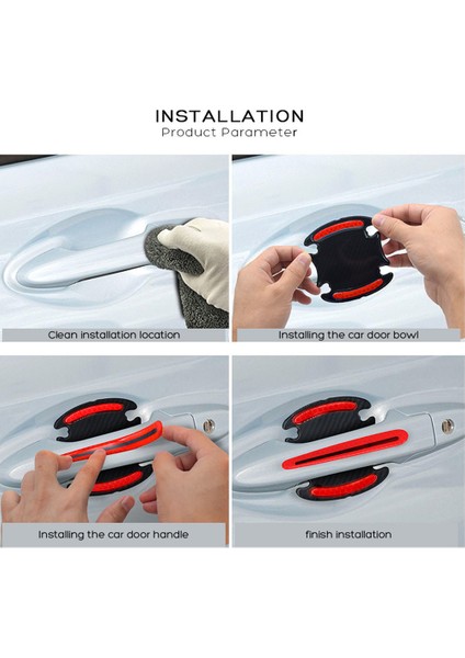 Stil - 2 - Yeşil Evrensel Karbon Fiber Araba Kapı Kolu Boya Çizik Koruyucu Sticker Kapağı Muhafız Koruyucu Film Araba Güvenlik Yansıtıcı Şeritler (Yurt Dışından) indirimleri