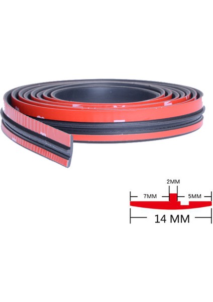 4 Metre Tarzı 14 mm 1mm Araba Kauçuk Mühür Şeritleri Oto Mühür Koruyucu Sticker Pencere Kenar Cam Tavan Kauçuk Conta Şerit Gürültü Izolasyon Mühür (Yurt Dışından)