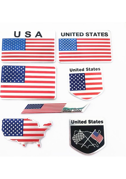S0386 Ford Cadillac Dodge Ram Toyota Honda Için Araba Tasarımı Otomatik Abd Sticker 3D Amerikan Bayrağı Rozet Amblem Çıkartma Süsleme (Yurt Dışından) fırsatları