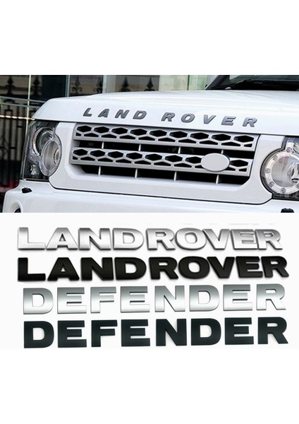 C Parlak Siyah Land Rover Range Rover Velar Spor Keşif Defender Krom Ön Başlık Sticker Için 3D Harf Araba Kaput Kaput Kapağı Amblemi (Yurt Dışından)