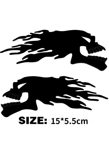 Siyah Gümüş Alev 3D Hayalet Kafatası Başlığı 3D Alev Kafatası Yumuşak Sticker Oto Motosiklet Araba Sticker Amblemi Çıkartmalar Aksesuarları (Yurt Dışından)