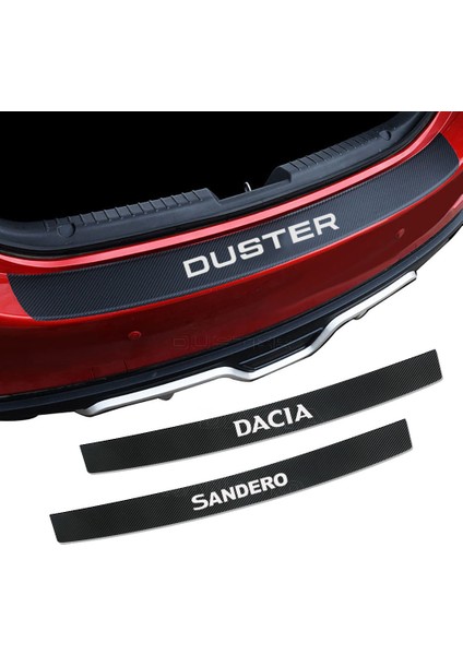 Logan Renault Dacia Duster Logan Sandero Için Araç Arka Tampon Yükleme Kenarı Koruyucu Stickerlar - Oto Bagaj Koruma Plakası Dekorasyon Çıkartmaları (Yurt Dışından) modelleri