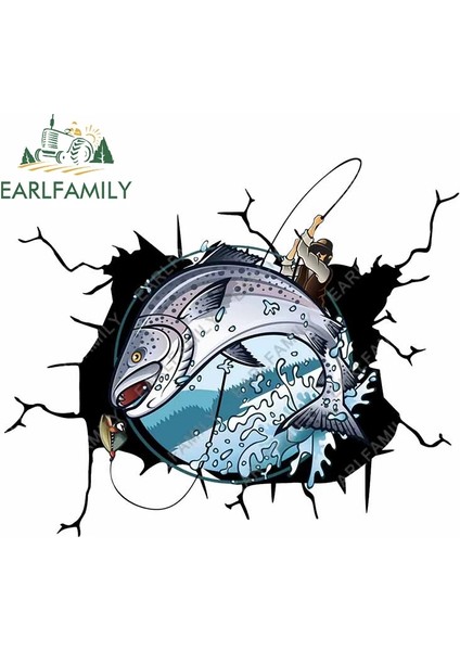 YT-162378-13CM Earlfamıly 13 cm Lüfer Balığı Kamyonet Araba Sticker Rv Jdm Sticker Oto Araç Aksesuarları Ön Cam Motosiklet Su Geçirmez Çıkartma (Yurt Dışından)