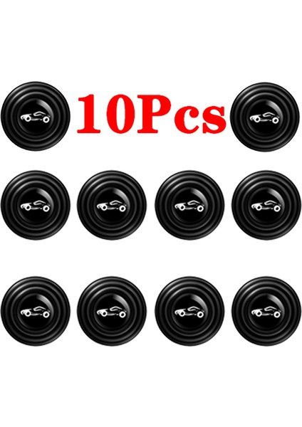 Loge ile 10 Adet Araba Kapı Şok Emici Ped Sessiz Conta Şok Emici Sticker Araba Bagaj Ses Yalıtım Ped Kalınlaştırma Yastık Sticker (Yurt Dışından)
