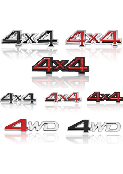 Kırmızı Araba Sticker 4x4 4WD Logo Trim Ön Kaput Izgara Amblemi Arka Bagaj Araba Çıkartmaları Audi Mitsubishi Nissan Toyota Mercede Bmw Için (Yurt Dışından)