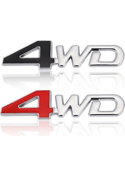 Kırmızı Araba Sticker 4x4 4WD Logo Trim Ön Kaput Izgara Amblemi Arka Bagaj Araba Çıkartmaları Audi Mitsubishi Nissan Toyota Mercede Bmw Için (Yurt Dışından)