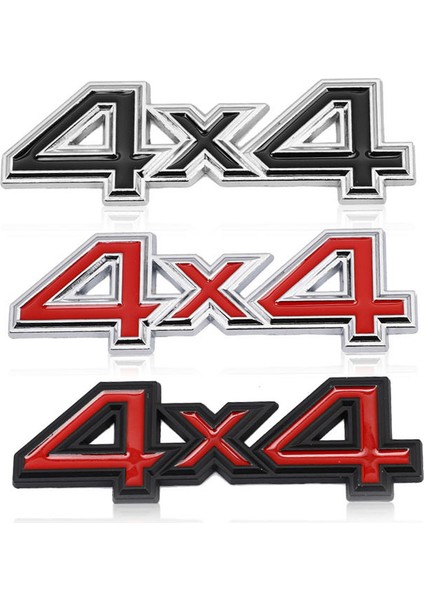 Kırmızı Araba Sticker 4x4 4WD Logo Trim Ön Kaput Izgara Amblemi Arka Bagaj Araba Çıkartmaları Audi Mitsubishi Nissan Toyota Mercede Bmw Için (Yurt Dışından)
