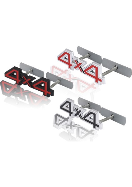 Kırmızı Araba Sticker 4x4 4WD Logo Trim Ön Kaput Izgara Amblemi Arka Bagaj Araba Çıkartmaları Audi Mitsubishi Nissan Toyota Mercede Bmw Için (Yurt Dışından)