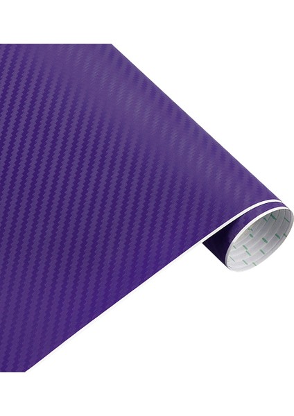 3D Mor 200CM*30CM 3D Karbon Fiber Vinil Film 3m Araba Sticker Su Geçirmez Dıy Motosiklet Otomobil Araba Stil Kaplama Rulo Aksesuarları (Yurt Dışından)